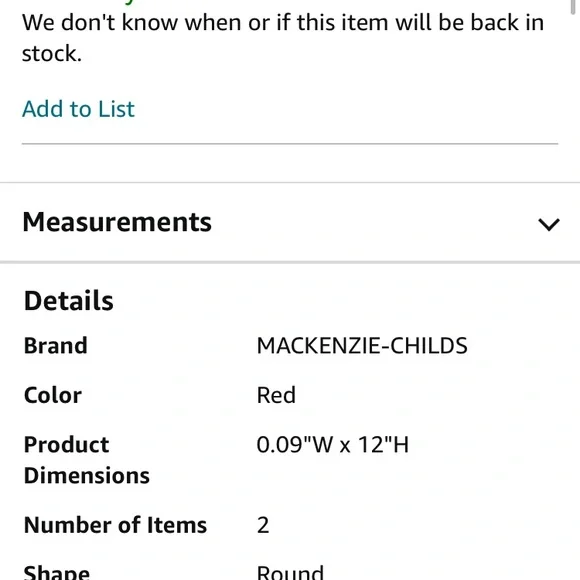 NWT MacKenzie-Childs Red tapers, dinner candles with small diamonds.Quant:2Boxed - Picture 10 of 13